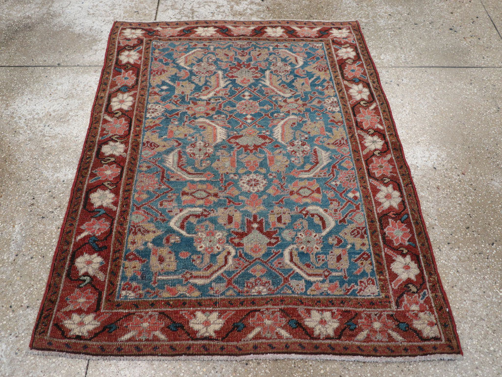 Antique Persian Heriz Throw Rug, No.26667 - Galerie Shabab