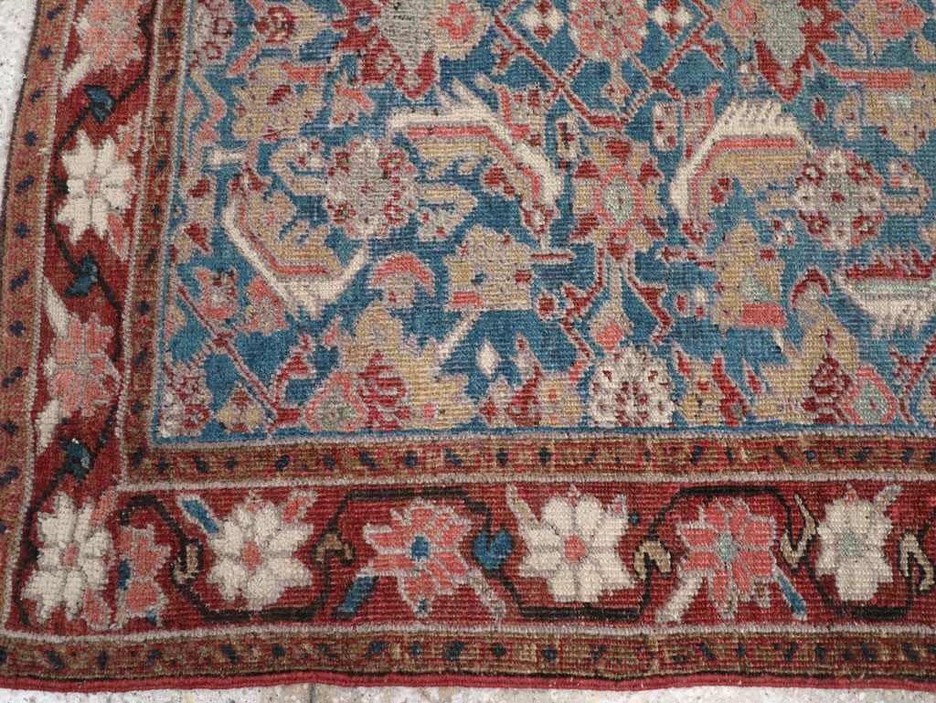 Antique Persian Heriz Throw Rug, No.26667 - Galerie Shabab