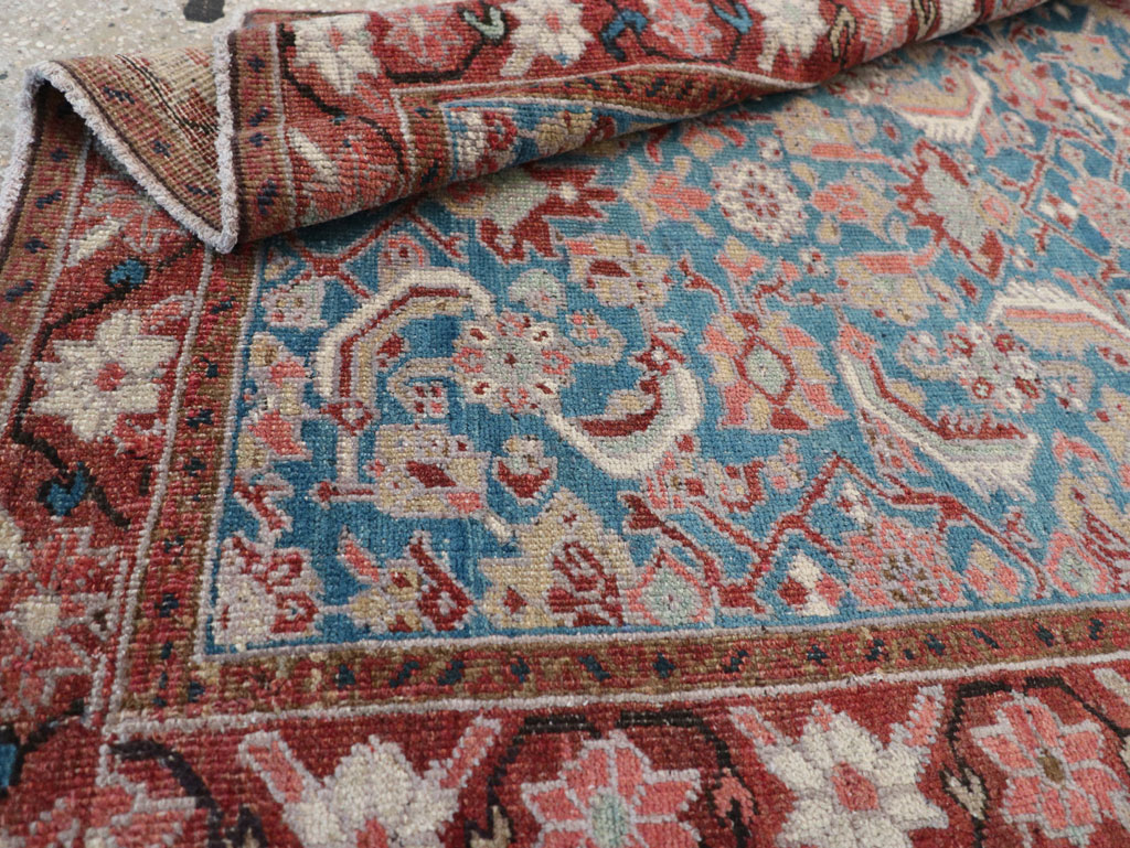 Antique Persian Heriz Throw Rug, No.26667 - Galerie Shabab
