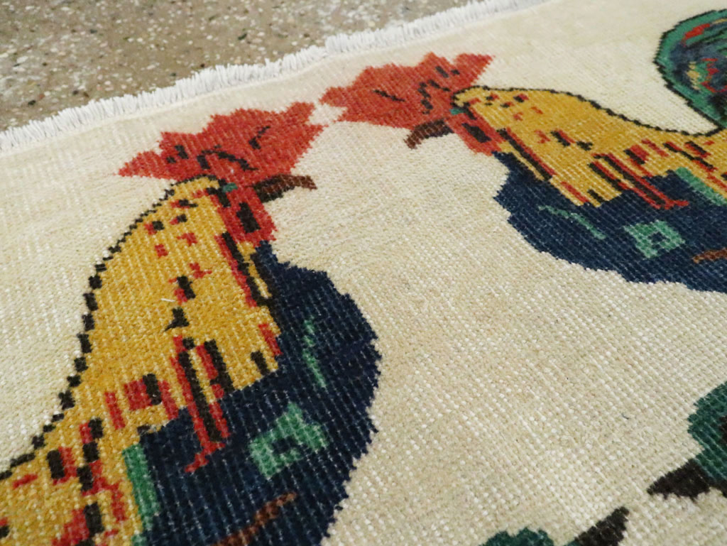 Vintage Turkish Anatolian Pictorial Throw Rug, No.26670 - Galerie Shabab