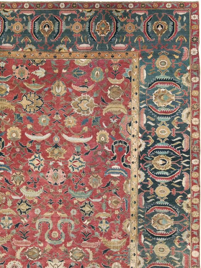 17th Century Antique Indo-Persian Isfahan Large Carpet, No.26671 - Galerie Shabab