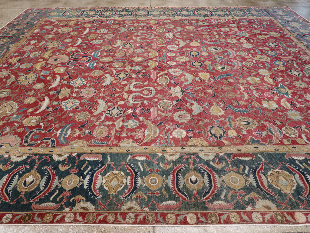 17th Century Antique Indo-Persian Isfahan Large Carpet, No.26671 - Galerie Shabab