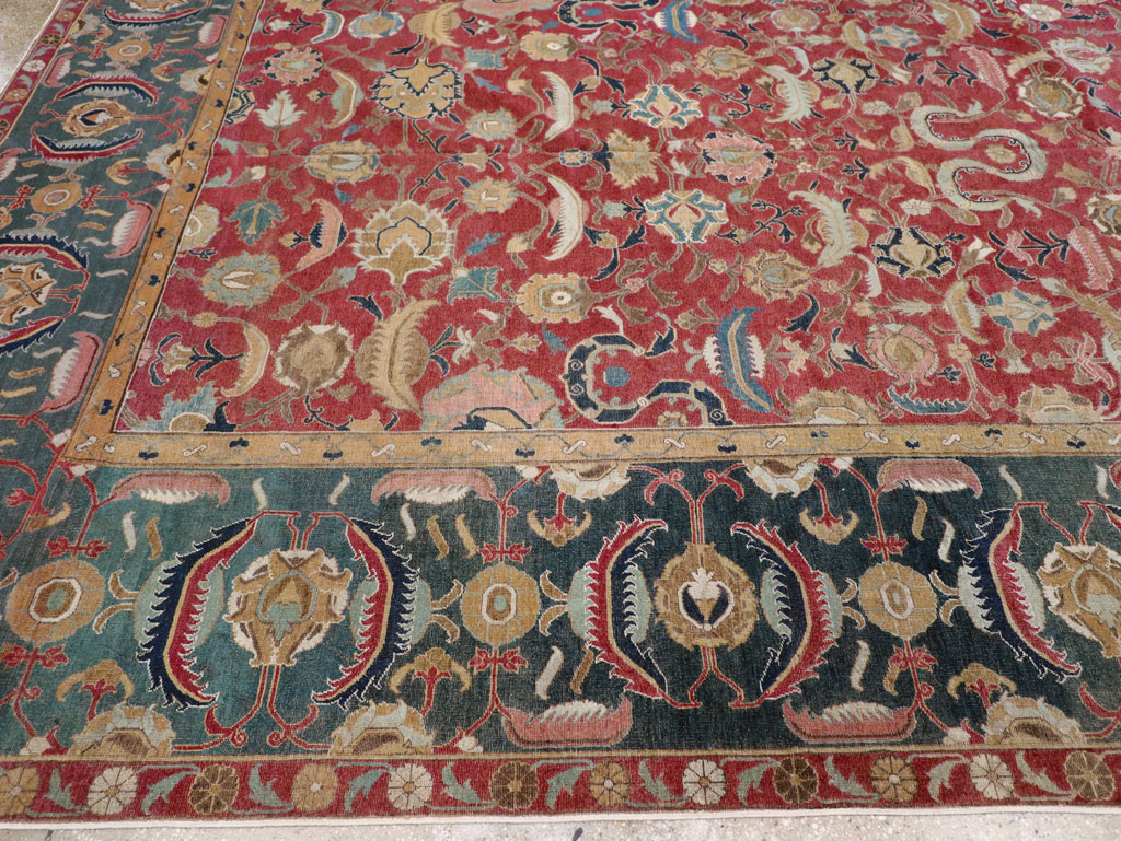17th Century Antique Indo-Persian Isfahan Large Carpet, No.26671 - Galerie Shabab