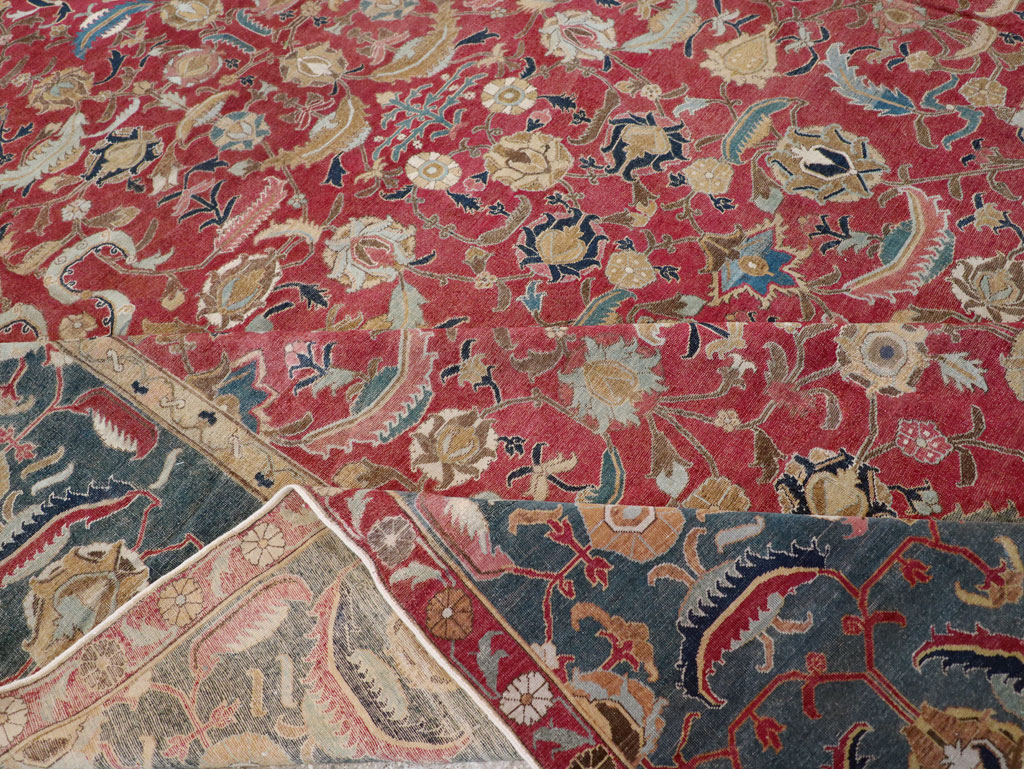 17th Century Antique Indo-Persian Isfahan Large Carpet, No.26671 - Galerie Shabab
