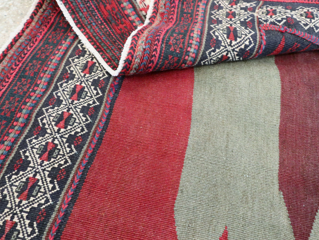 Vintage Persian Shiraz Flatweave Kilim Square Accent Rug, No.26679 - Galerie Shabab