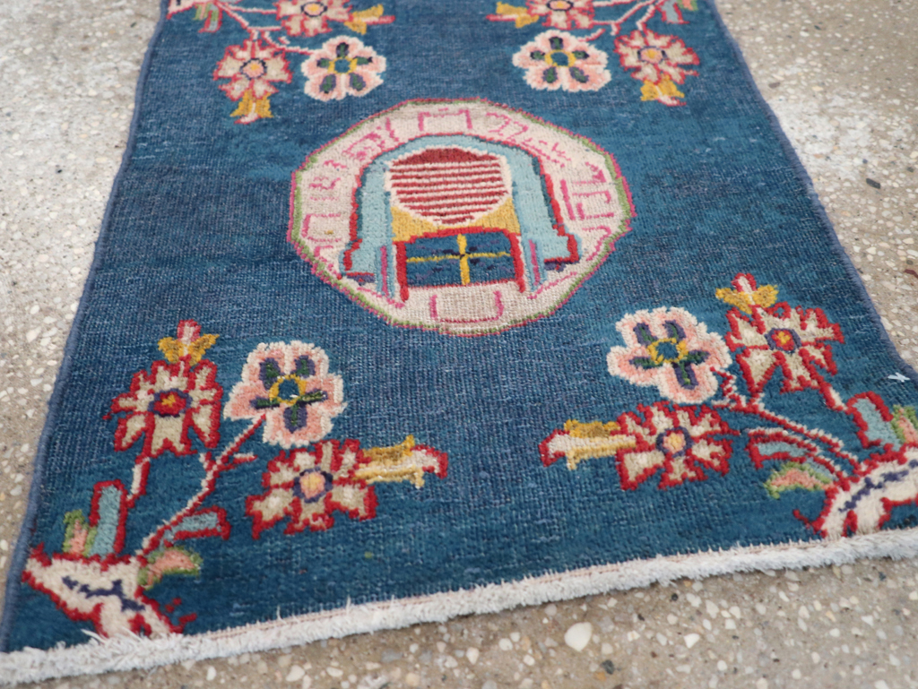 Vintage Persian Mashad Pictorial Throw Rug (Pair: 1 of 2), No.26680 - Galerie Shabab