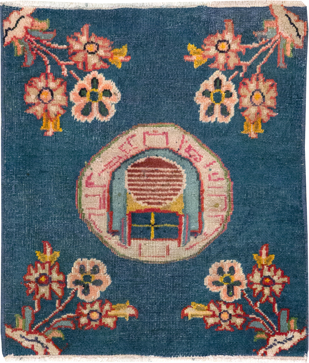 Vintage Persian Mashad Pictorial Throw Rug (Pair: 2 of 2), No.26681 - Galerie Shabab