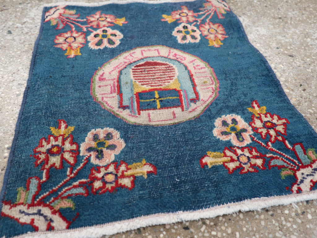 Vintage Persian Mashad Pictorial Throw Rug (Pair: 2 of 2), No.26681 - Galerie Shabab