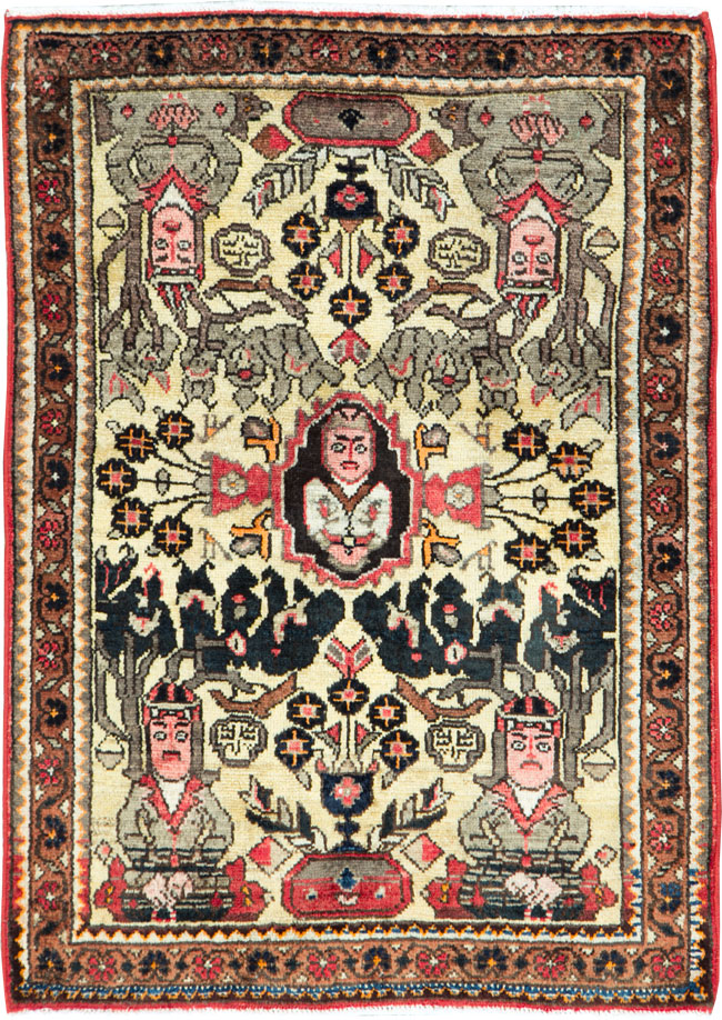 Vintage Persian Malayer Pictorial Rug (Pair: 1 of 2), No.26687 - Galerie Shabab