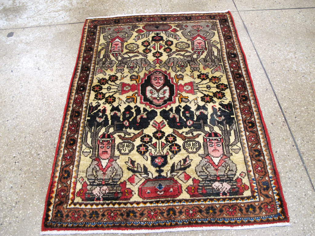 Vintage Persian Malayer Pictorial Rug (Pair: 1 of 2), No.26687 - Galerie Shabab