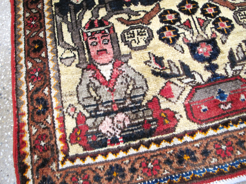 Vintage Persian Malayer Pictorial Rug (Pair: 1 of 2), No.26687 - Galerie Shabab