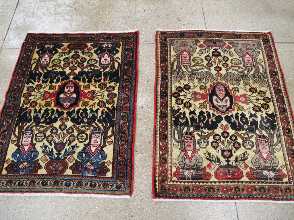Vintage Persian Malayer Pictorial Rug (Pair: 1 of 2), No.26687 - Galerie Shabab