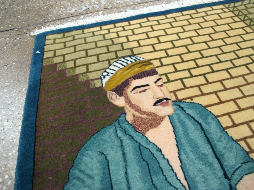 Vintage Persian Tabiz Pictorial Rug, No.26693 - Galerie Shabab