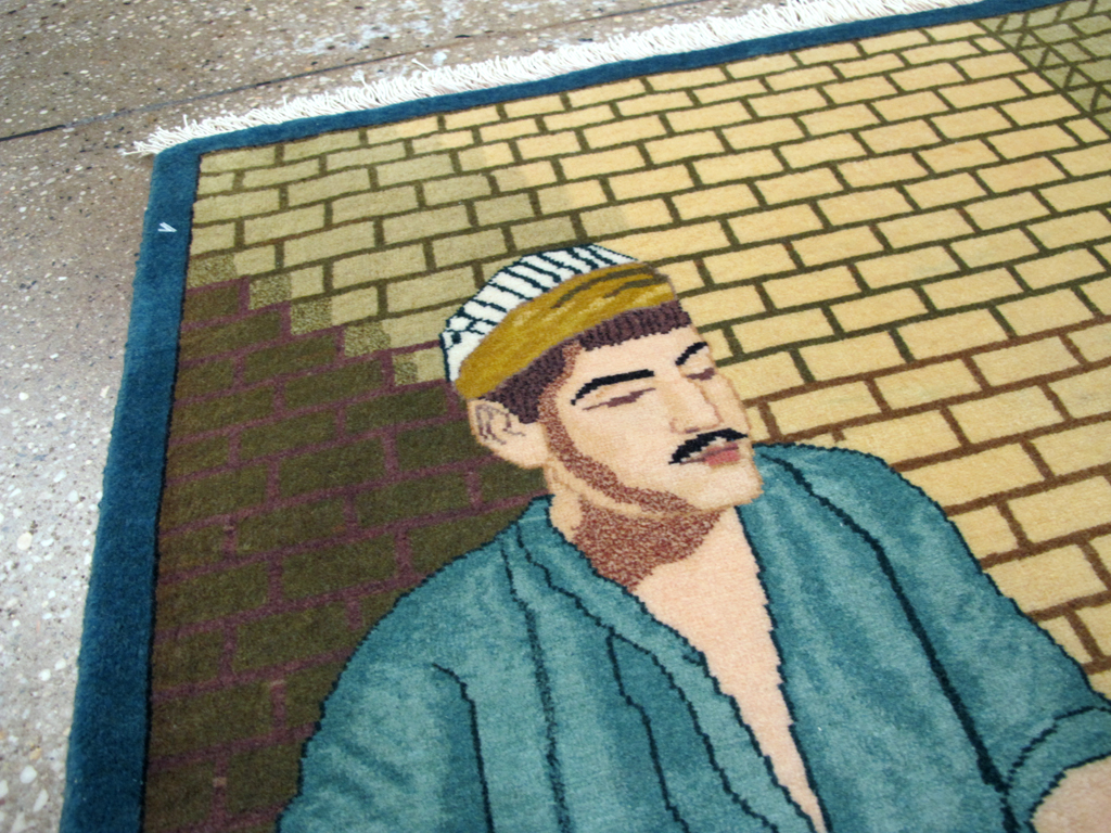 Vintage Persian Tabiz Pictorial Rug, No.26693 - Galerie Shabab
