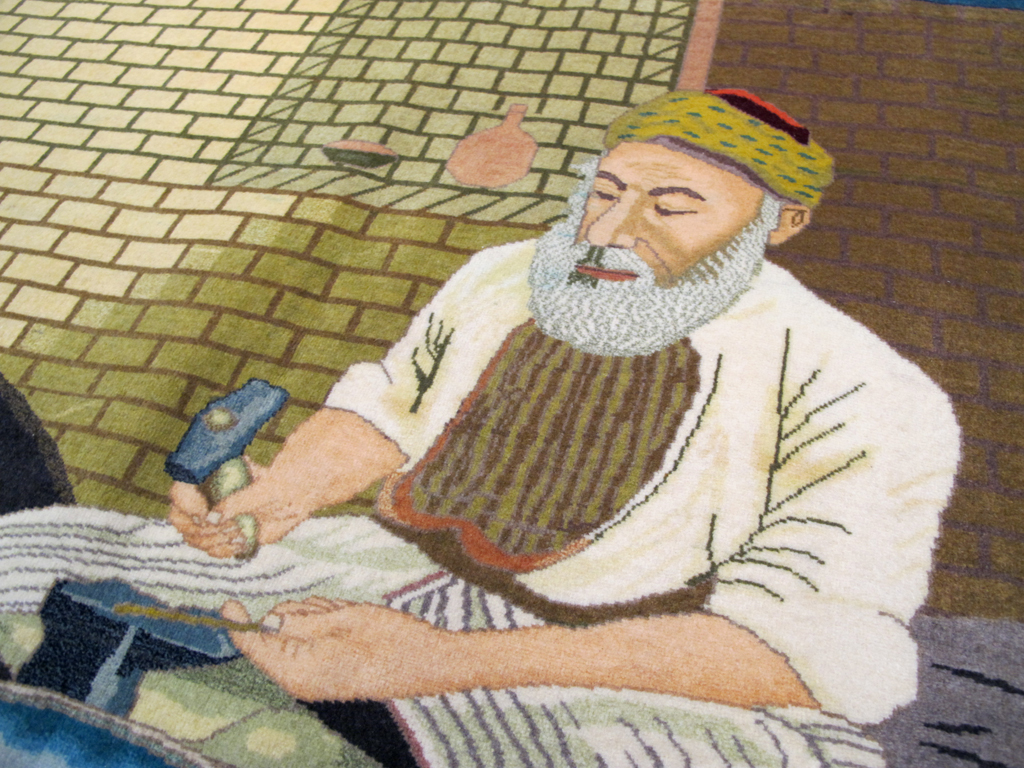 Vintage Persian Tabiz Pictorial Rug, No.26693 - Galerie Shabab