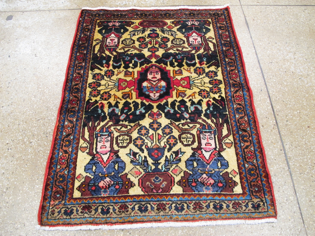 Vintage Persian Malayer Pictorial Rug (Pair: 2 of 2), No.26694 - Galerie Shabab