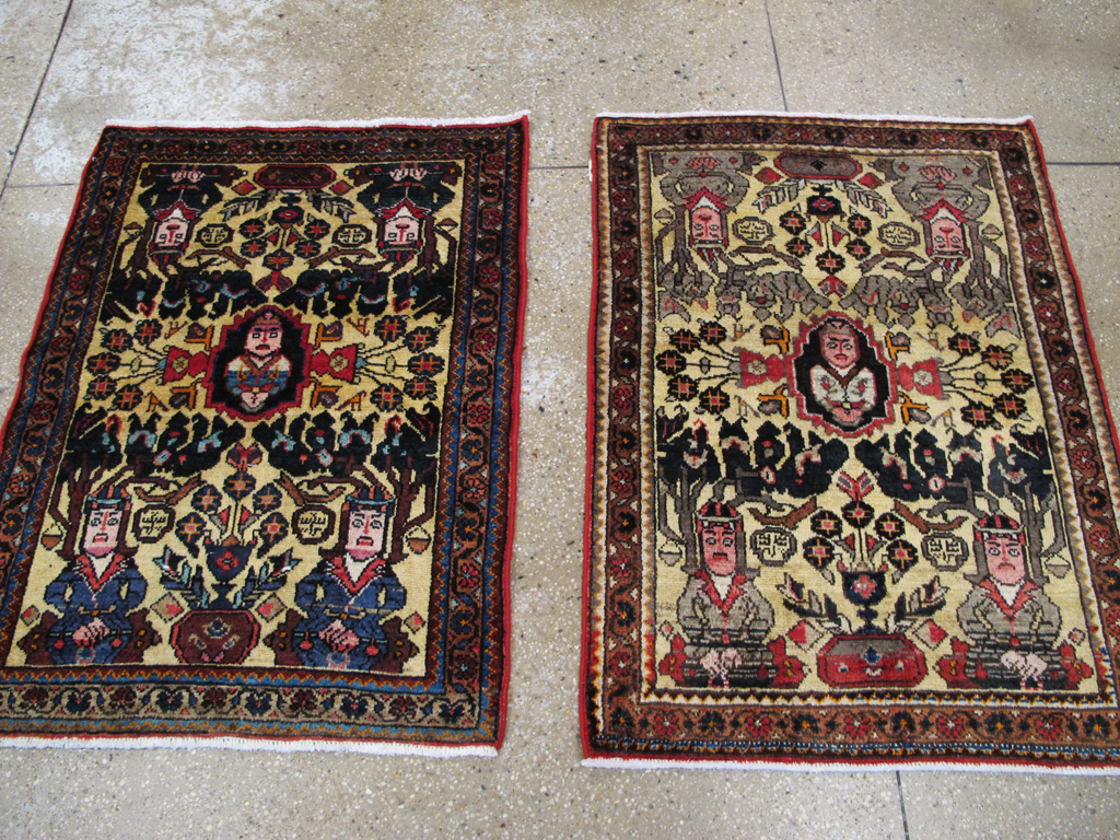 Vintage Persian Malayer Pictorial Rug (Pair: 2 of 2), No.26694 - Galerie Shabab