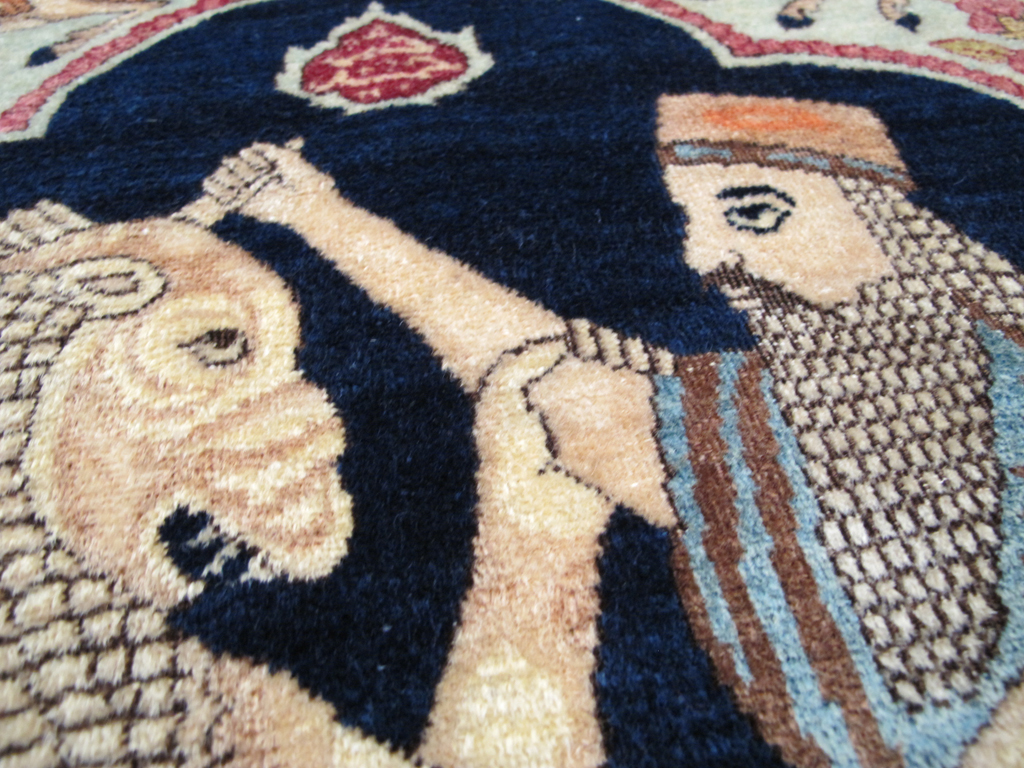 Antique Persian Lavar Kerman Pictorial Rug, No.26695 - Galerie Shabab