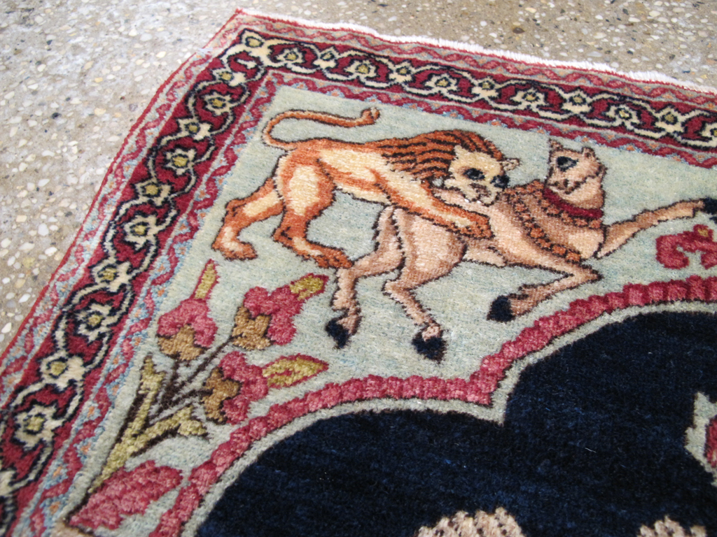 Antique Persian Lavar Kerman Pictorial Rug, No.26695 - Galerie Shabab