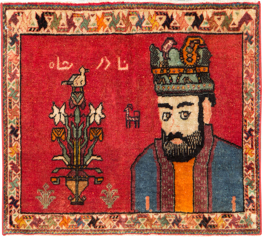 Vintage Persian Shiraz Pictorial Rug, No.26699 - Galerie Shabab