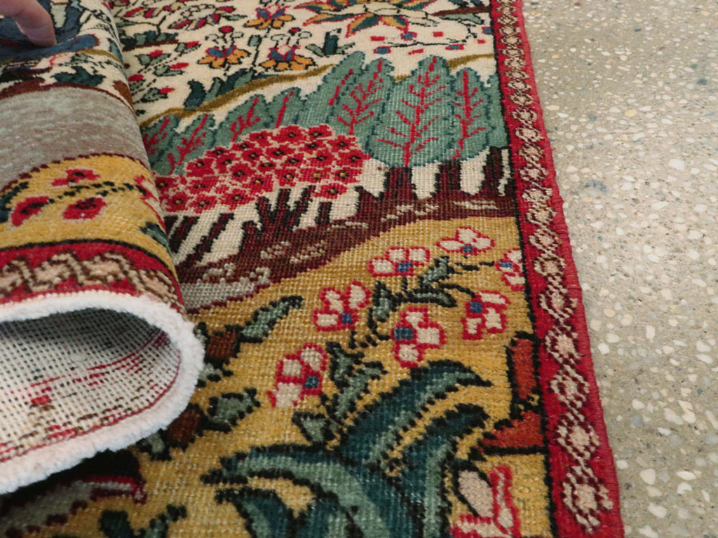 Vintage Persian Tabriz Pictorial Rug, No.26702 - Galerie Shabab