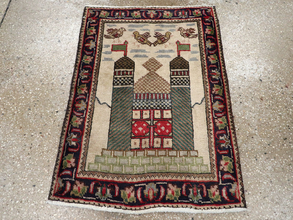 Vintage Persian Tabriz Pictorial Rug, No.26704 - Galerie Shabab