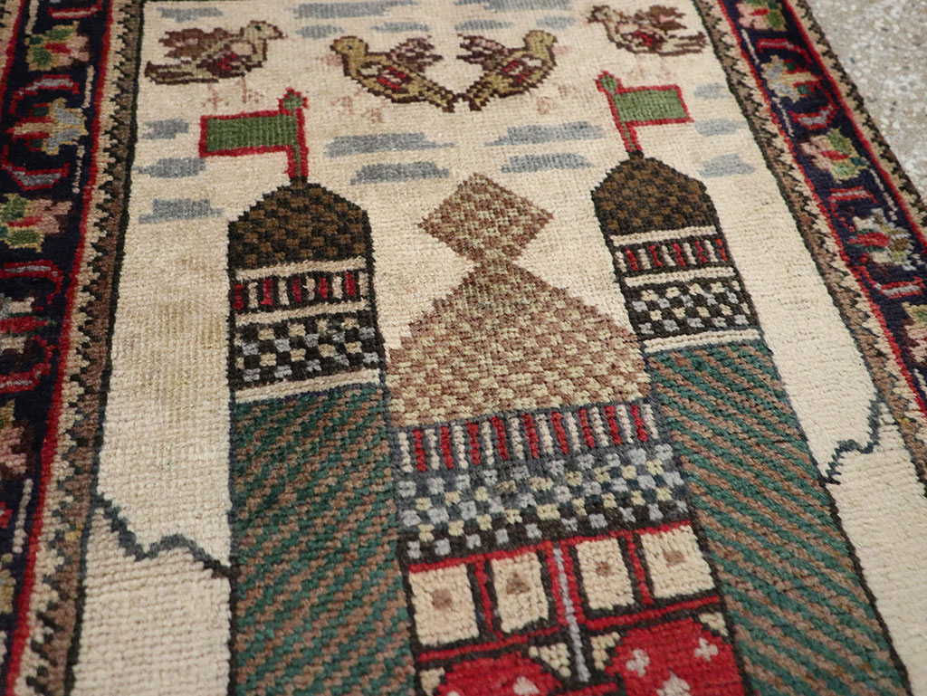 Vintage Persian Tabriz Pictorial Rug, No.26704 - Galerie Shabab