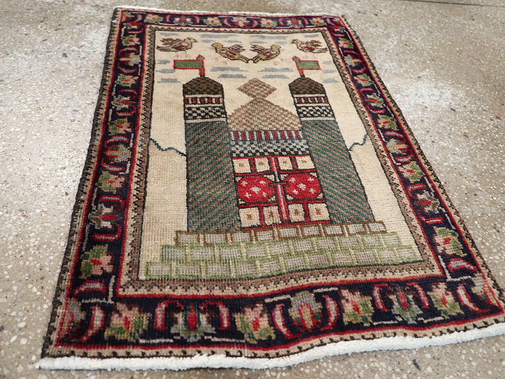 Vintage Persian Tabriz Pictorial Rug, No.26704 - Galerie Shabab