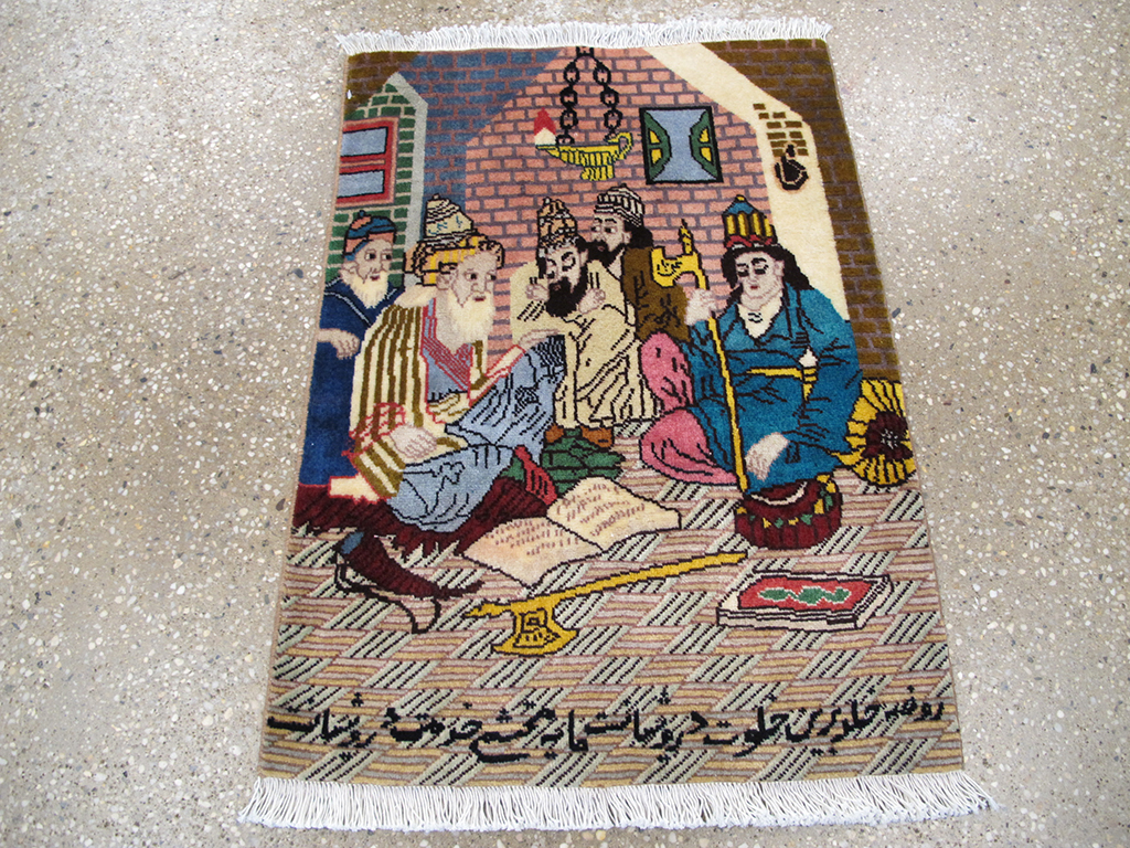 Vintage Persian Tabriz Pictorial Rug (Pair: 1 of 2), No.26706 - Galerie Shabab