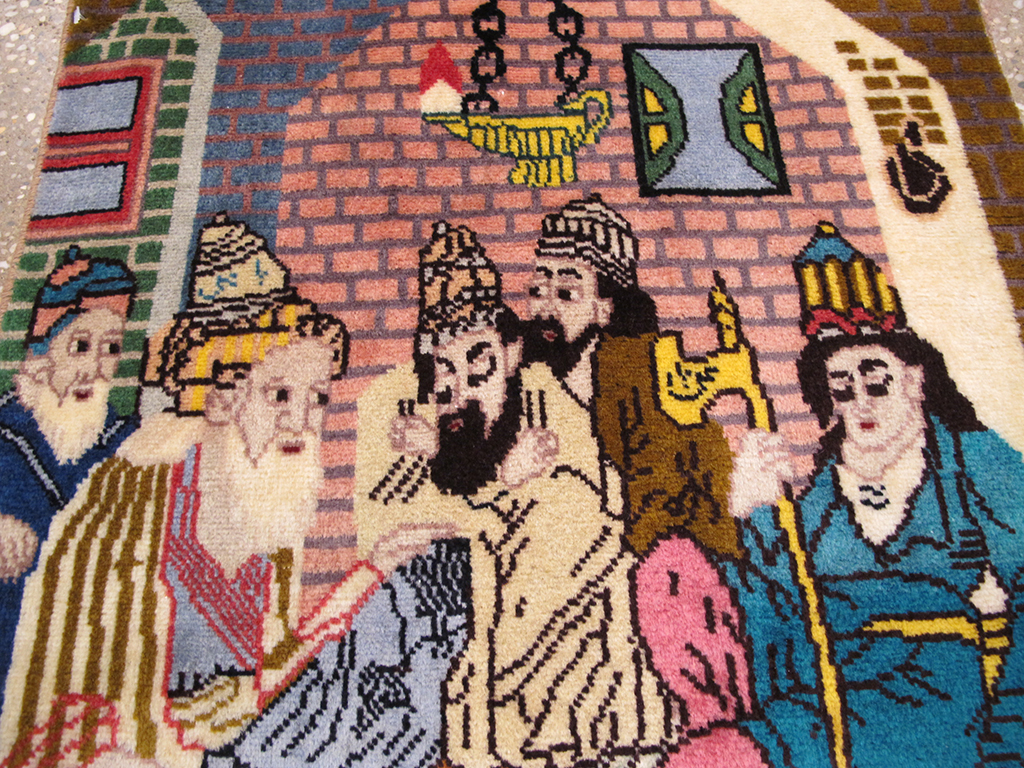 Vintage Persian Tabriz Pictorial Rug (Pair: 1 of 2), No.26706 - Galerie Shabab