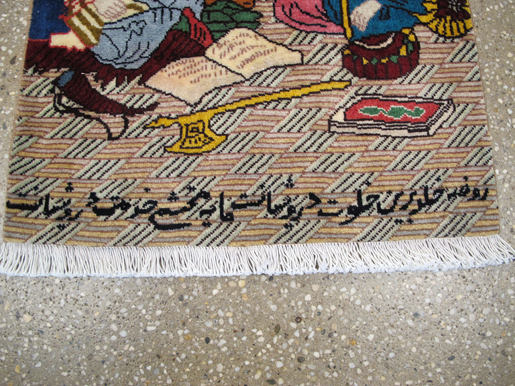 Vintage Persian Tabriz Pictorial Rug, No.26706 - Galerie Shabab