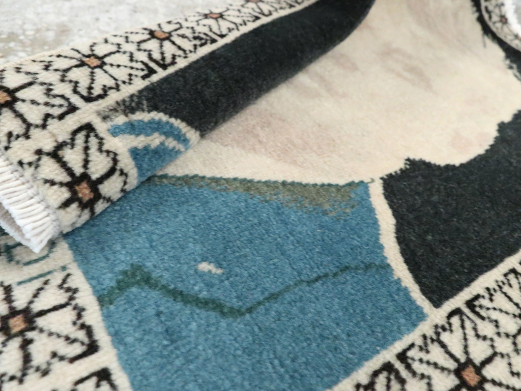 Vintage Persian Tabriz Pictorial Rug (Pair: 1 of 2), No.26709 - Galerie Shabab