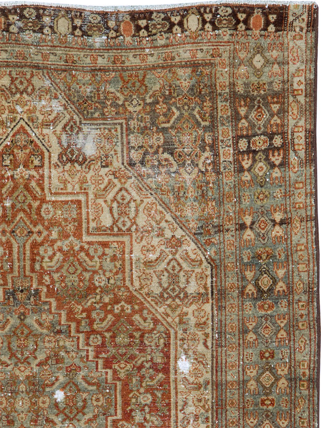 Antique Persian Senneh Distressed Rug, No.26712 - Galerie Shabab
