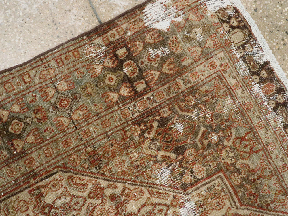 Antique Persian Senneh Distressed Rug, No.26712 - Galerie Shabab
