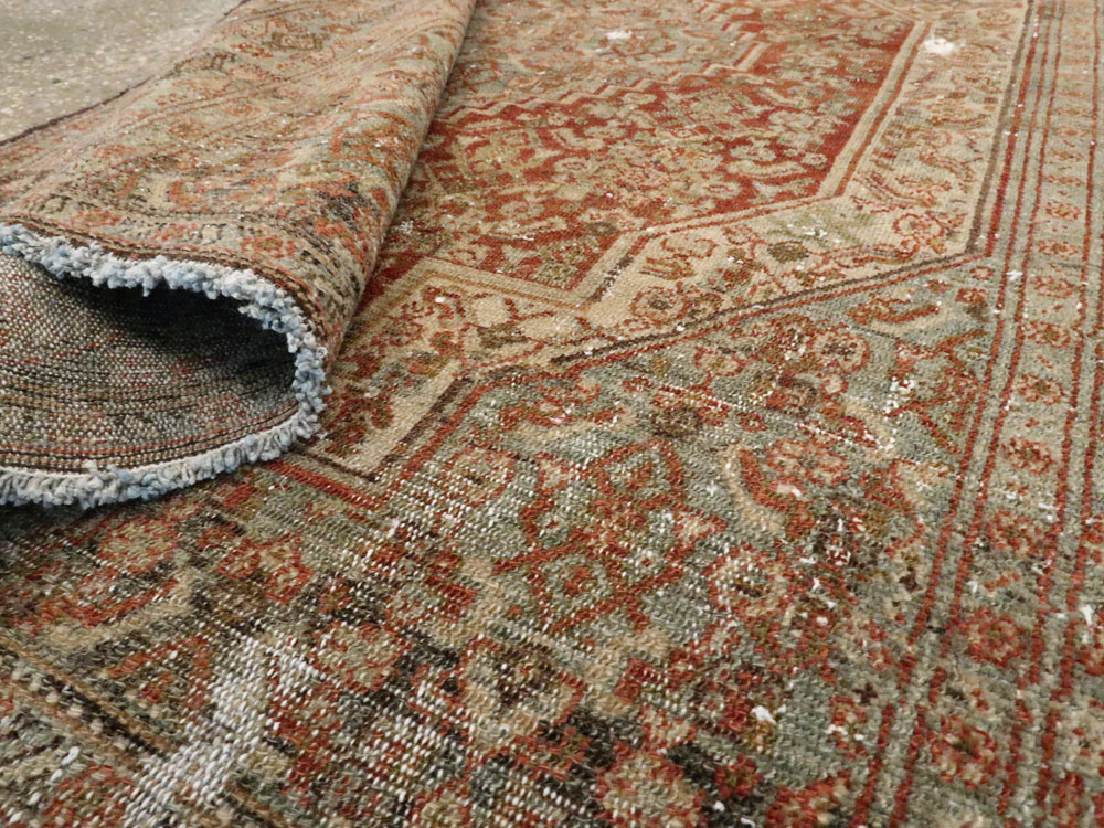 Antique Persian Senneh Distressed Rug, No.26712 - Galerie Shabab