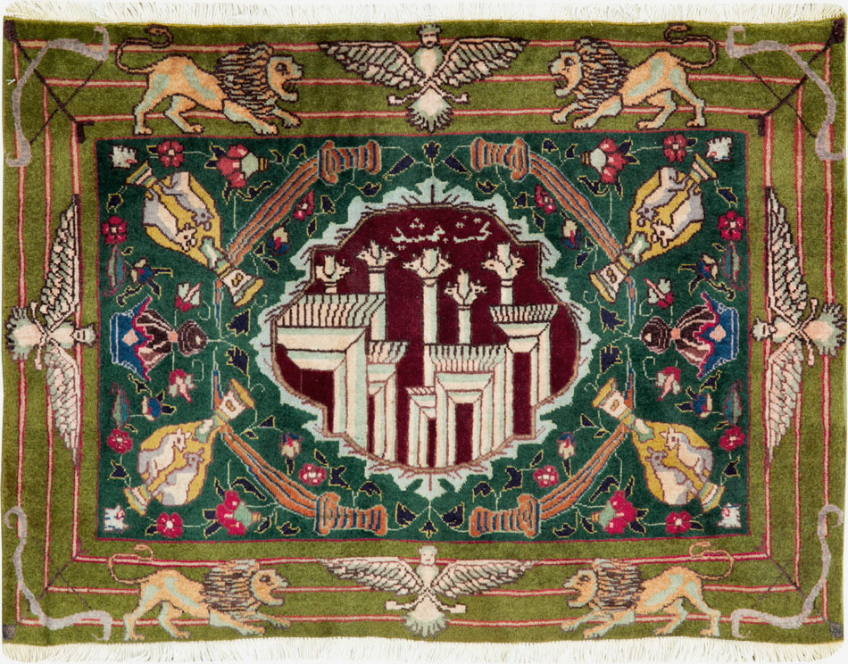 Vintage Persian Tabriz Pictorial Rug, No.26715 - Galerie Shabab