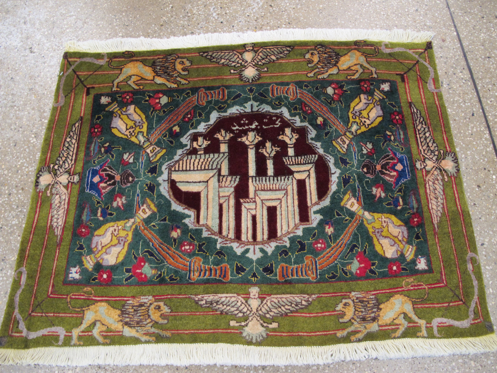 Vintage Persian Tabriz Pictorial Rug, No.26715 - Galerie Shabab