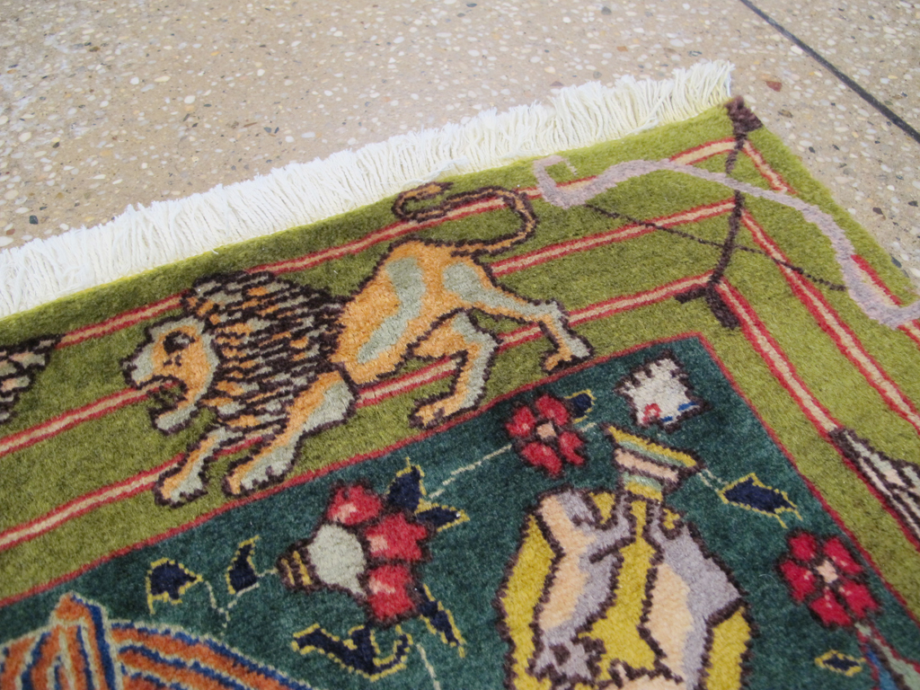 Vintage Persian Tabriz Pictorial Rug, No.26715 - Galerie Shabab