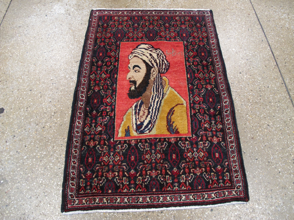 Vintage Persian Senneh Malayer Pictorial Rug, No.26728 - Galerie Shabab