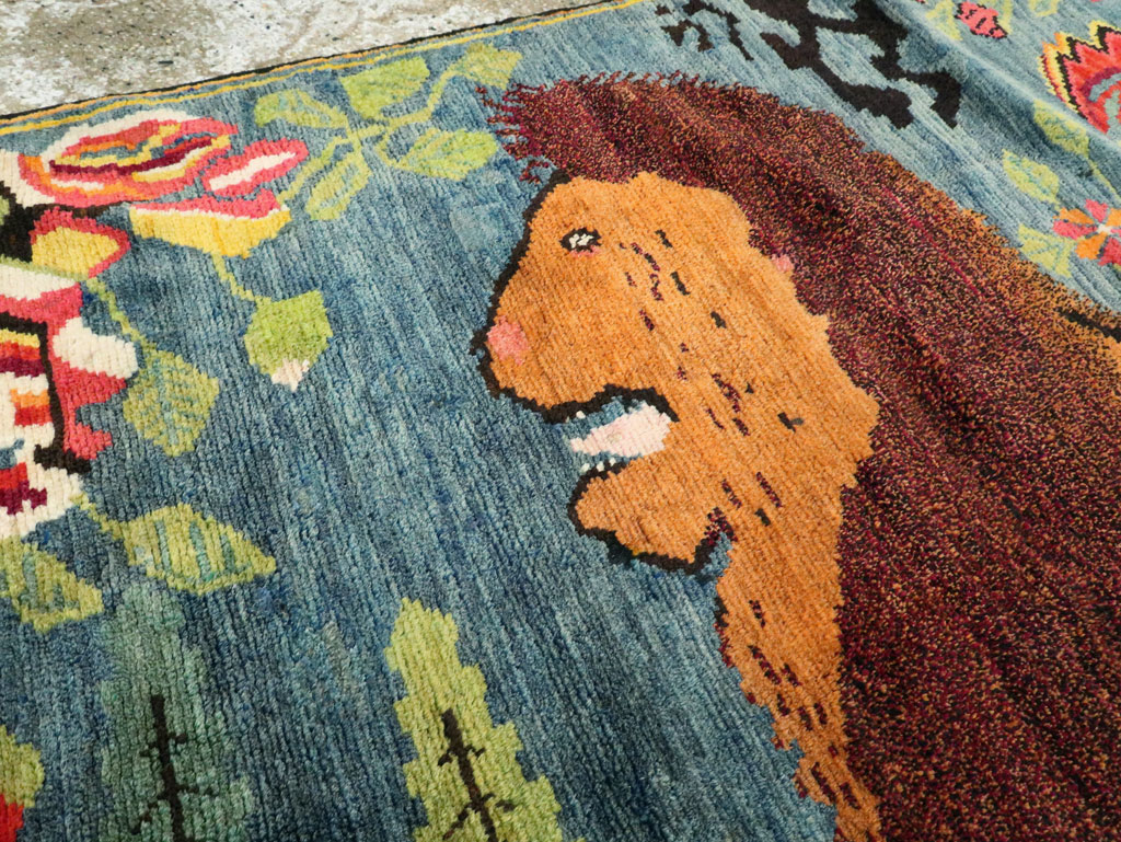 Vintage Caucasian Karabagh Pictorial Rug, No.26730 - Galerie Shabab