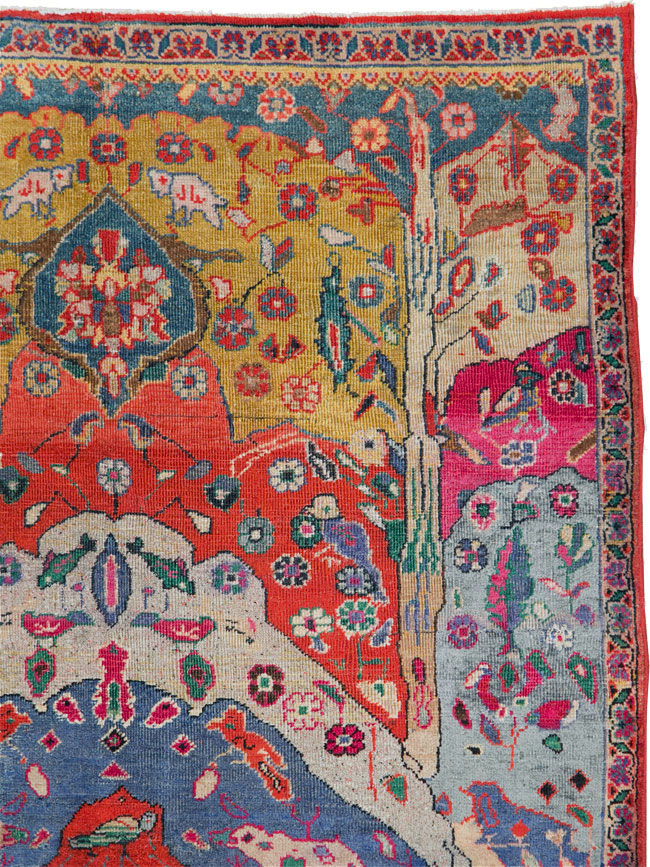 Vintage Persian Pictorial Tabriz Rug, No.26733 - Galerie Shabab