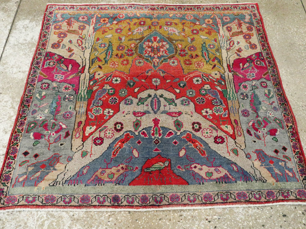 Vintage Persian Pictorial Tabriz Rug, No.26733 - Galerie Shabab