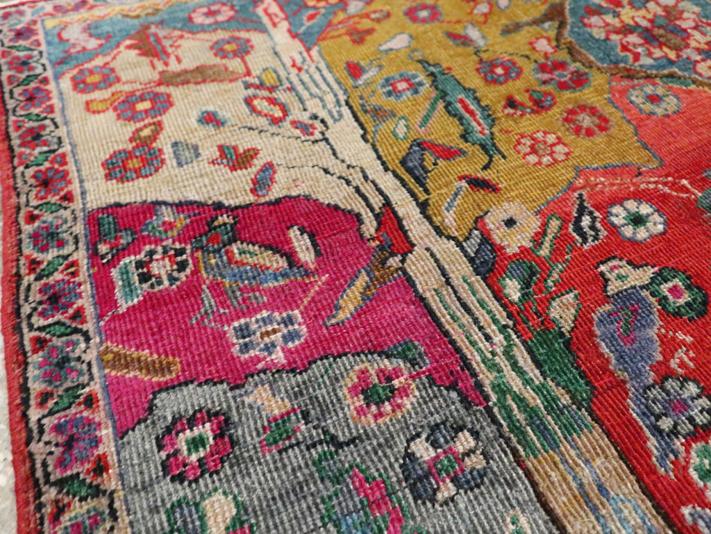 Vintage Persian Pictorial Tabriz Rug, No.26733 - Galerie Shabab