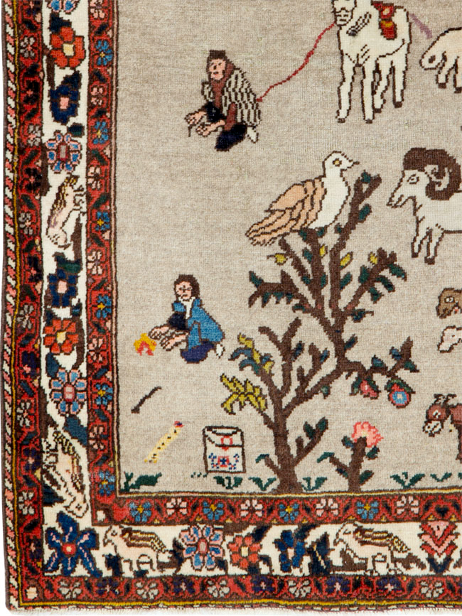 Vintage Persian Tabriz Pictorial Rug, No.26740 - Galerie Shabab