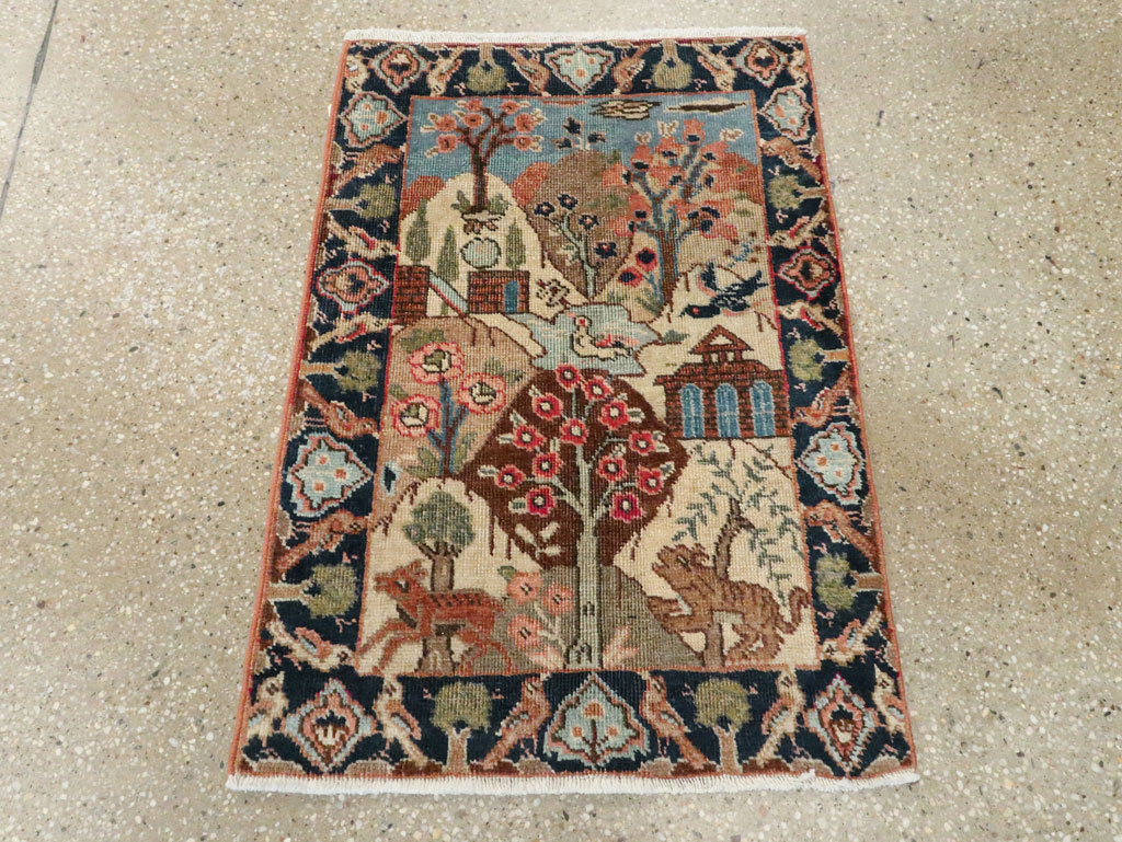 Vintage Persian Tabriz Pictorial Rug (Pair: 1 of 2), No.26742 - Galerie Shabab