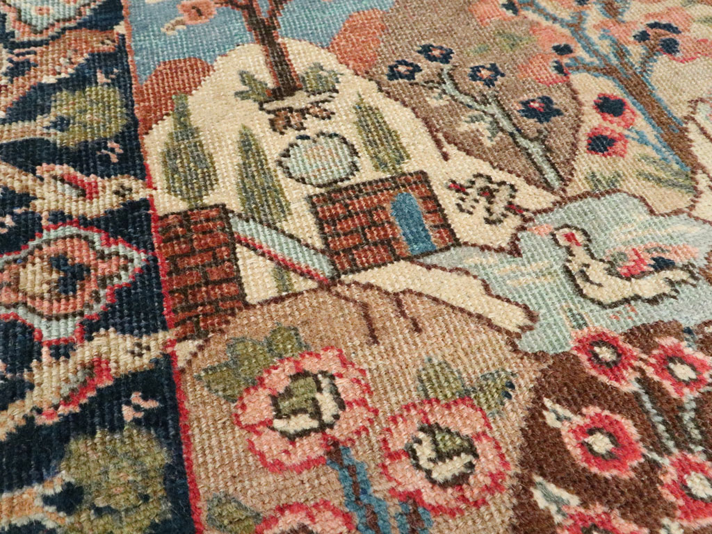 Vintage Persian Tabriz Pictorial Rug, No.26742 - Galerie Shabab