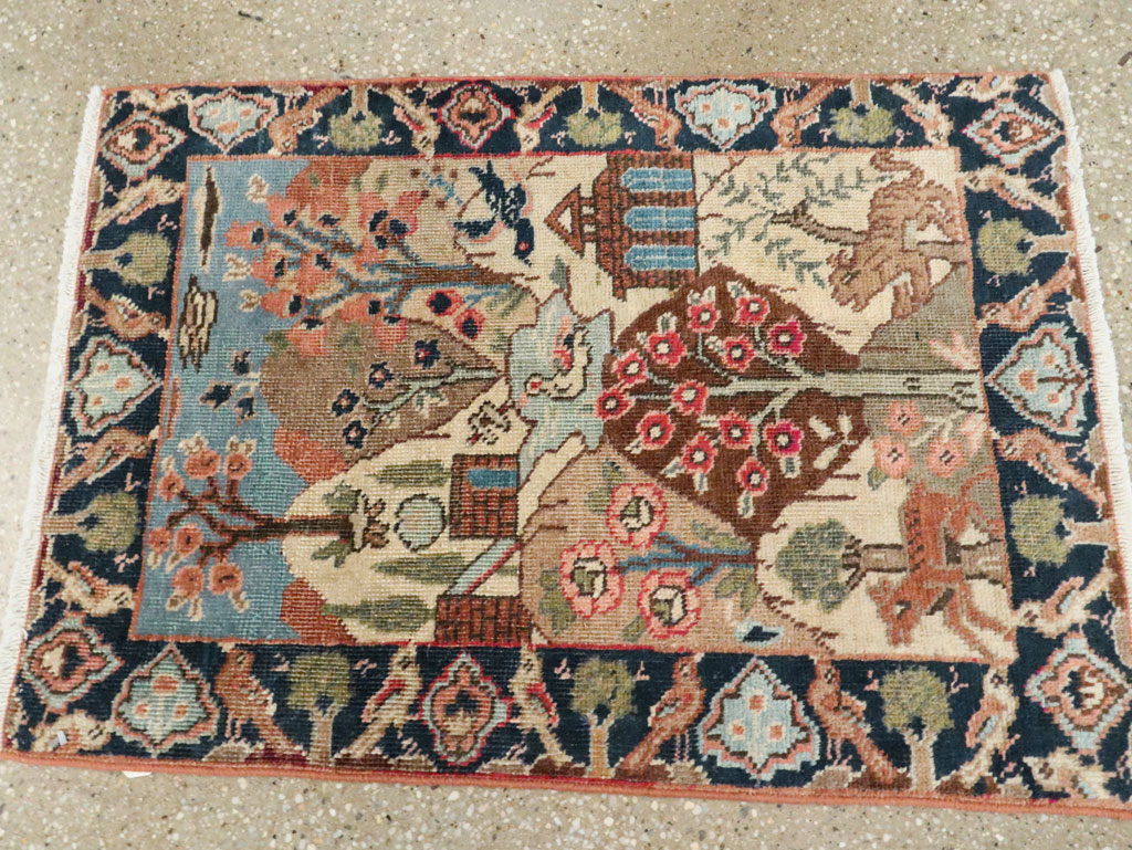 Vintage Persian Tabriz Pictorial Rug (Pair: 1 of 2), No.26742 - Galerie Shabab