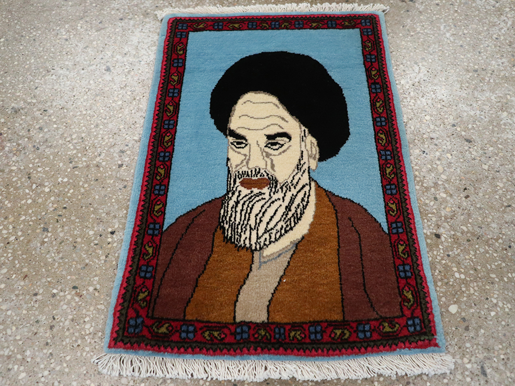 Vintage Persian Mahal Pictorial Rug, No.26744 - Galerie Shabab