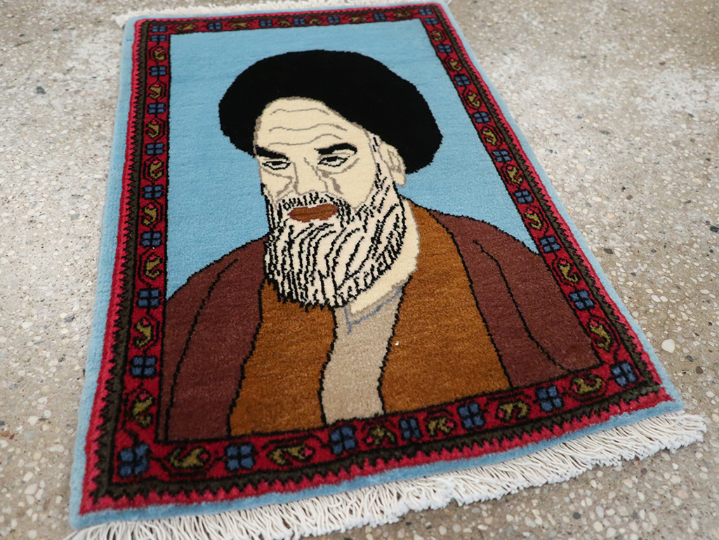 Vintage Persian Mahal Pictorial Rug, No.26744 - Galerie Shabab