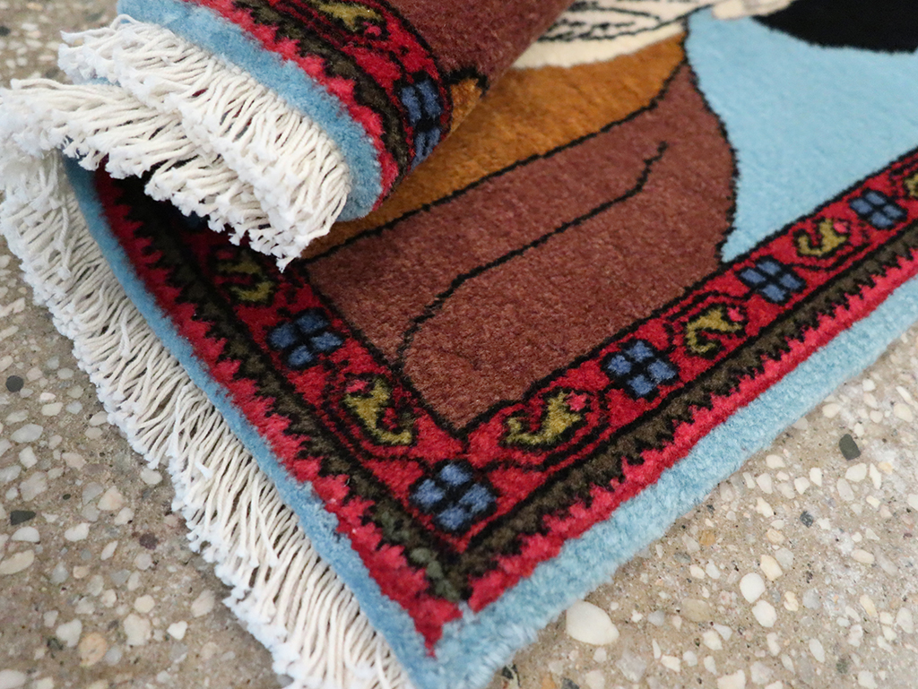 Vintage Persian Mahal Pictorial Rug, No.26744 - Galerie Shabab